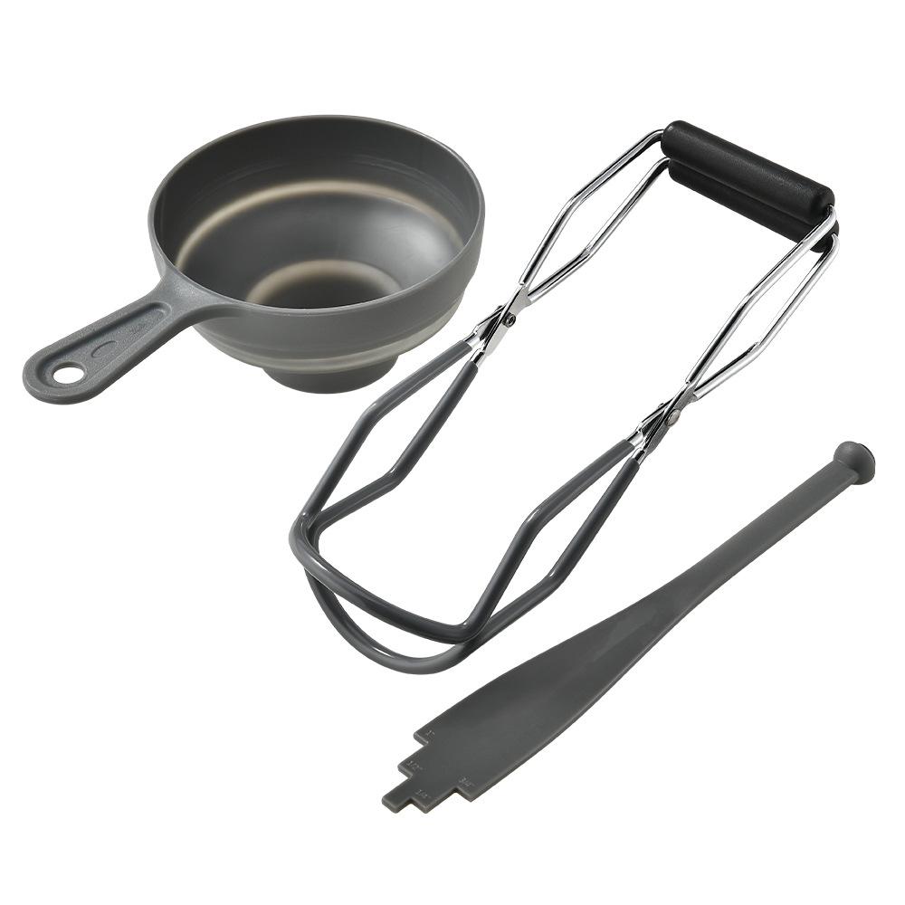 Набор из 3 предметов для приготовления варенья: Зажим для банок против ожогов, Складная воронка, Магнитный подъемник крышек