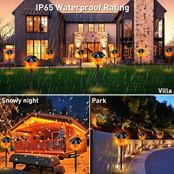 4/2/1 упаковка Солнечные фонари с мерцающим пламенем Солнечные фонари с пламенем Наружные солнечные фонари с IP65 Водонепроницаемые солнечные фонари с пламенем