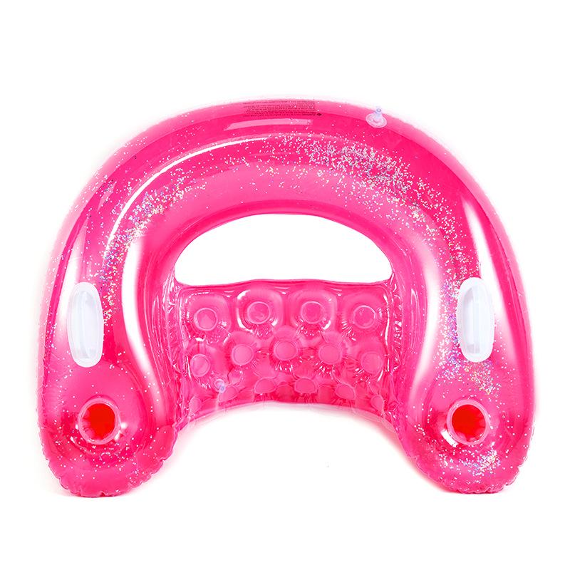 Inflatable U-Shaped Water Lounger with Sun Canopy