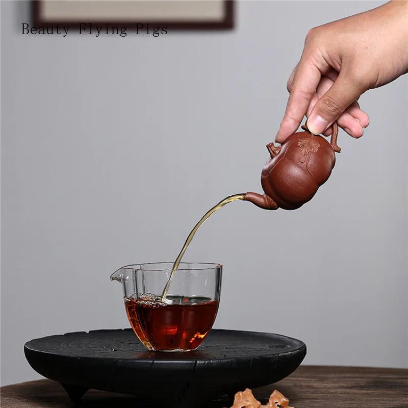 10.7X5.9CM креативный ручной работы фиолетовый глиняный горшок, оригинальная шахта, старая секция тыквы, чайный сервиз, чайник кунг-фу