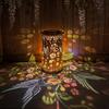 Decorative Garden Lights Solar Powered Waterproof Metal Floral Outdoor Lanterns Pattern Warm Glow Ambient Light