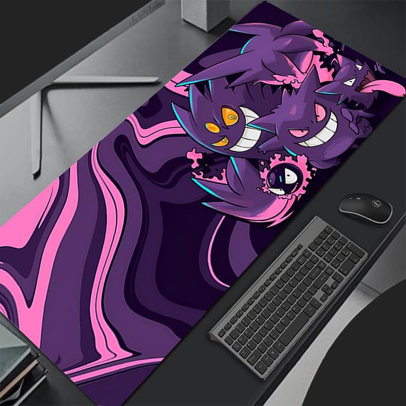 Gengar Pokemon Pikachu Mouse Pad Computer Speed Type Carpet Mat Black and white Laptop Keyboard Mousepad Office Desk Mat