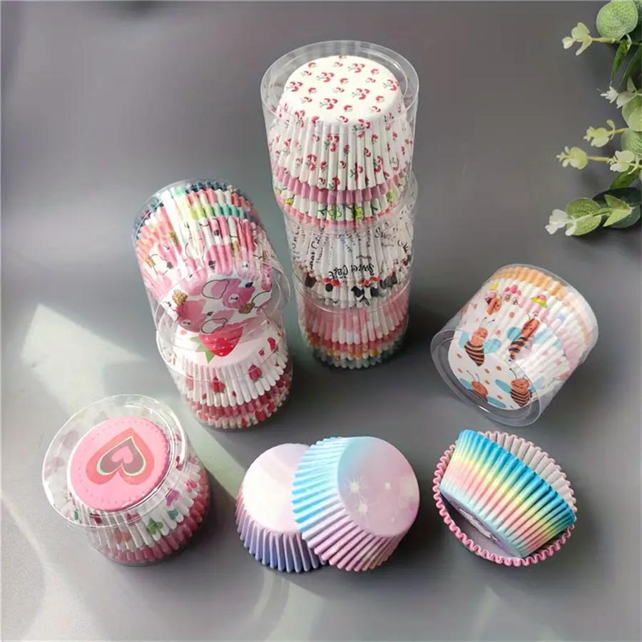 100PCS Cartoon Paper Baking Cupcake Cup Liners Muffin Kitchen Accessories Tools Cups For Wedding Birthday Party Cake Decor