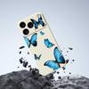 For iPhone 17 Pro Max Case Blue Butterflies Pattern Printing Straight Edge TPU Phone Back Cover