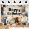 2D плоский баннер, 1 шт. баннер-фон для вечеринки по случаю дня рождения с воздушными шарами и плюшевыми мишками - полиэстер