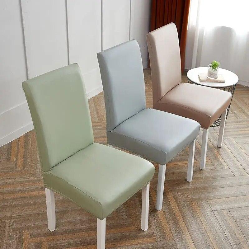 Водонепроницаемый чехол на стул из искусственной кожи, эластичный универсальный кожаный чехол на сиденье для гостиной, отеля, обеденный стол, противообрастающий чехол на стул беспошлинной торговли