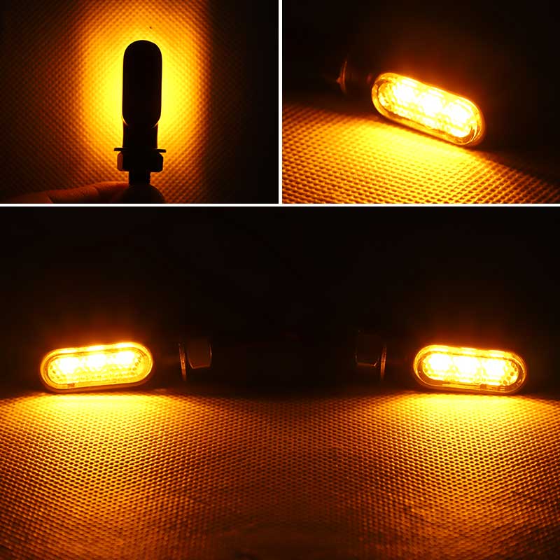 4pcs 3leds Motorcycle Indicators Mini LED Turn Signal Light Flasher Amber Signal Lamp Blinker Intermitentes Moto for Honda