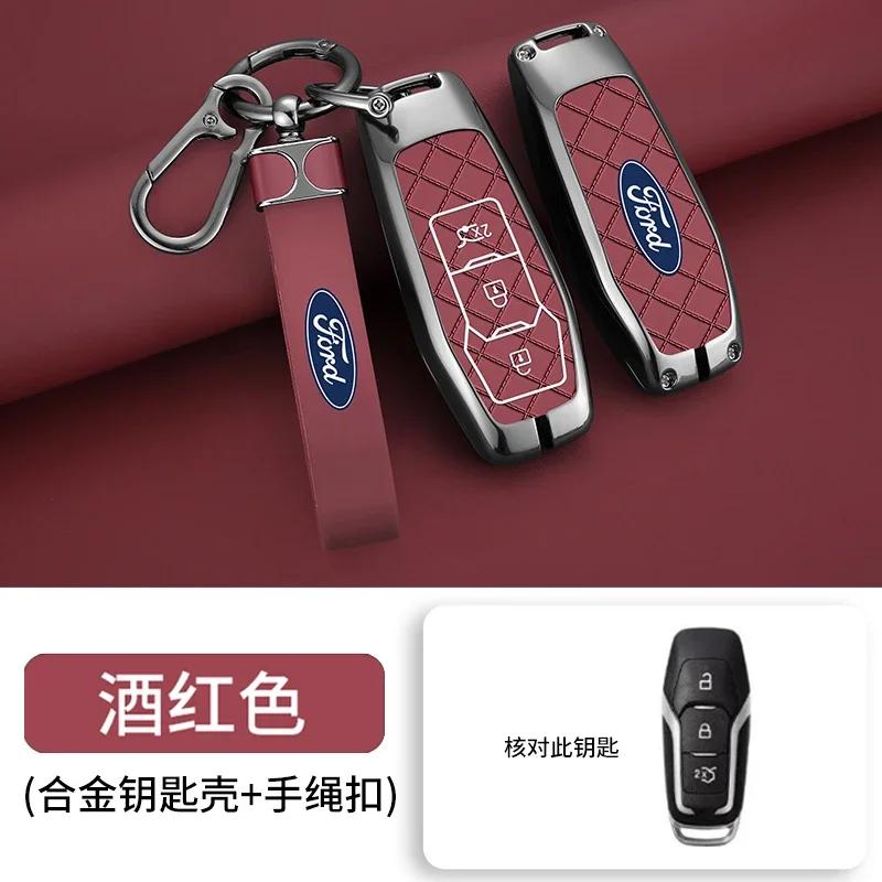 Car Sticker Hot For Ford Zinc Alloy Car Smart Key Case Cover Shell for Ford Focus 3 4 Ranger S C Max Explorer Edge Mustang Fiest