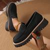 Designer Woman Spring Autumn British Style Flats Comfortable Low Heel Slip On Shoes Ladies Solid Color Platform Loafers Shoes