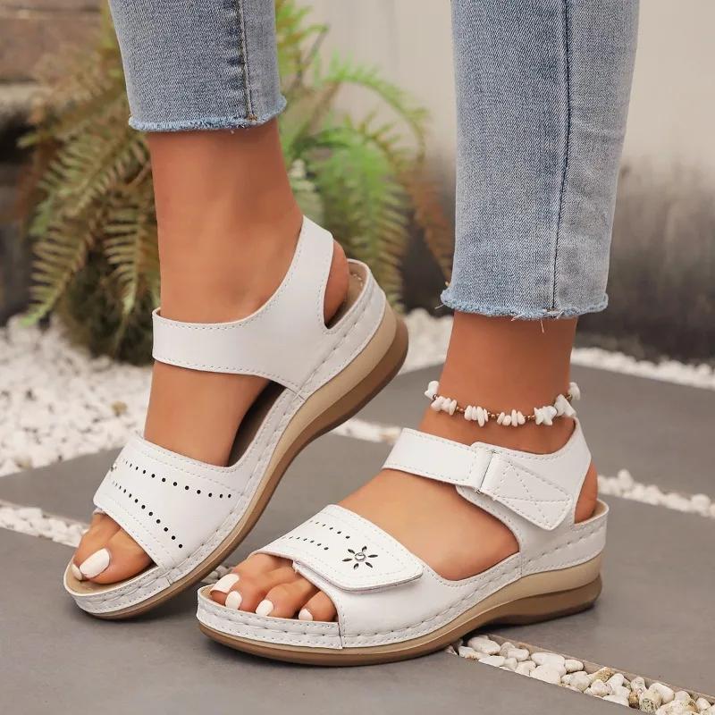 Plus Size Female Shoes Open Toe Women's Sandals Outdoor Casual Sandals Women Round Toe Hollow Wedges Shoes Women
