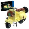 Technical Vintage Vespa Motorcycle Building Blocks Retro Motorbike Assembled Bricks Model Toy for Kid Gift
