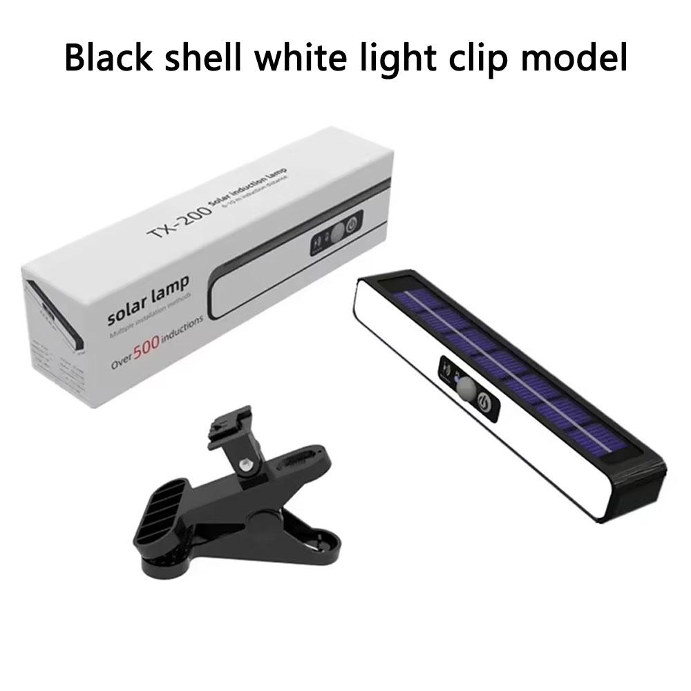 Светодиодные солнечные светильники с датчиком движения на клипсе, уличные водонепроницаемые солнечные фонари для забора, переносные уличные охранные светильники на солнечной батарее