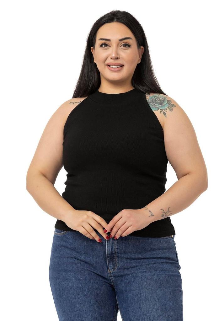 Женский стиль, большой размер, боди, большие размеры, воротник с лямкой на шее, полуводолазка, ребристая камзол, зеленое боди