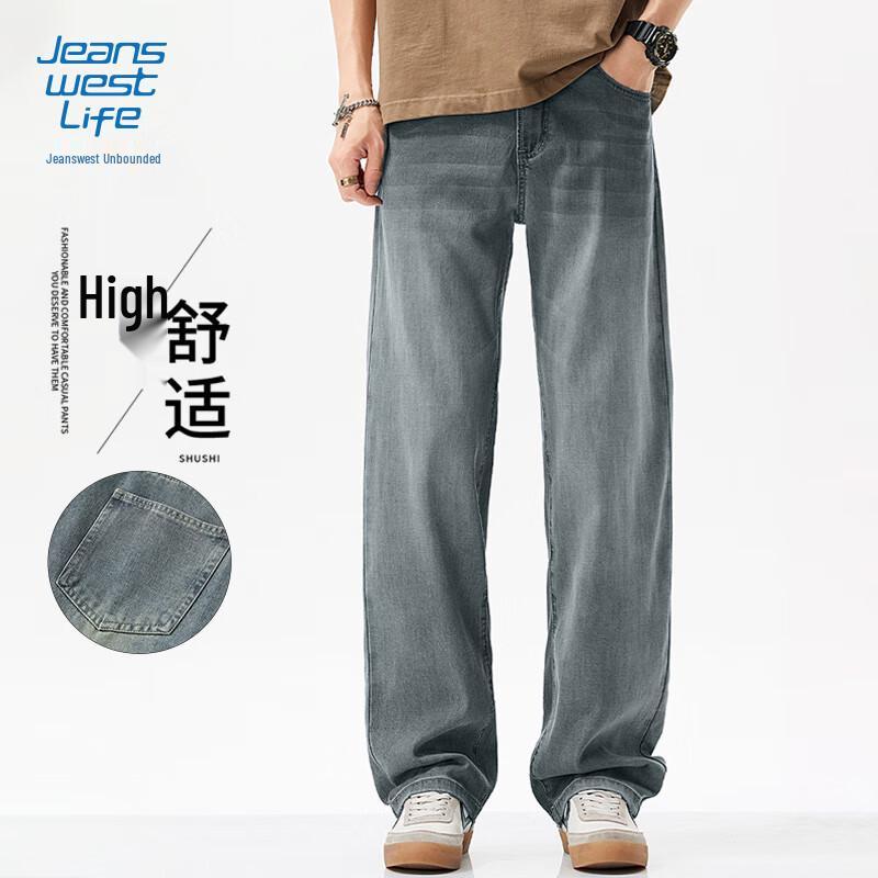 JEANSWEST LIFE Мужские джинсы прямого кроя с винтажной стиркой