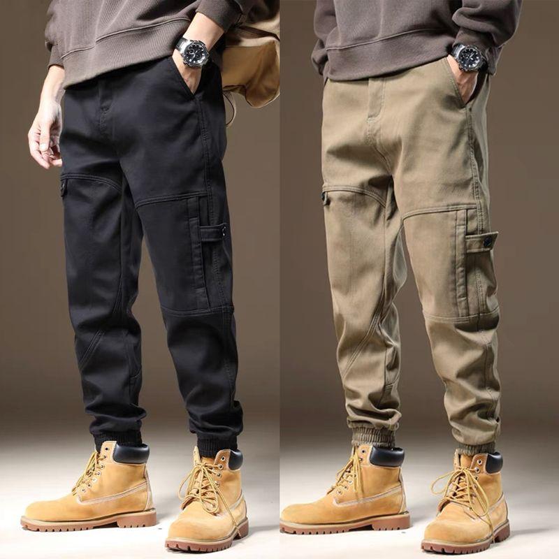 2024 новые мужские осенние и зимние плюшевые и толстые свободные теплые повседневные брюки большого размера, брюки-карго