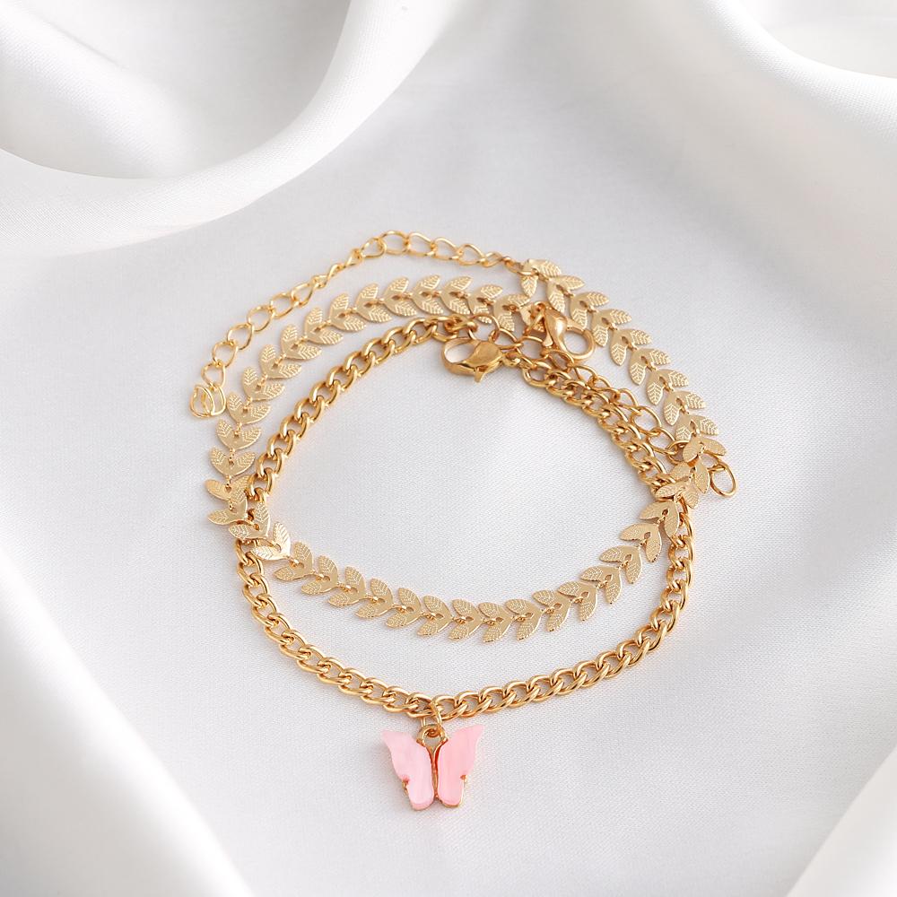 Ретро и преувеличенный новый многослойный браслет-бабочка, двухслойный браслет, модный тренд, многослойный браслет для девочек, темпераментный браслет