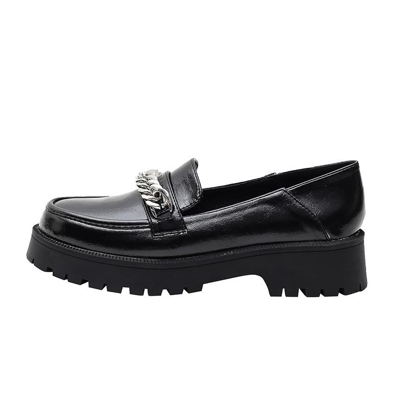 Женские маленькие кожаные туфли, женские туфли на высоком каблуке в британском стиле, женские туфли Мэри Джейн на массивном каблуке с круглым носком