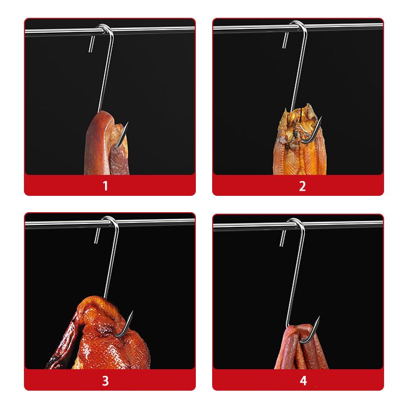 10 шт. крючки из нержавеющей стали S с острым наконечником, крючок для мясника, инструмент для холодного копчения, колбаса, гриль, утка, подвесные крючки