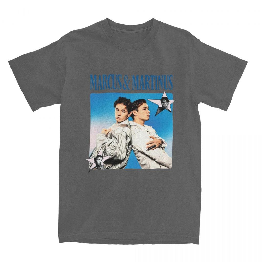 Marcus & Martinus Unforgettable Eurovision Song 2024 Men's T Shirts Tees Short Sleeve Crewneck T-Shirts 100% Cotton Clothing
