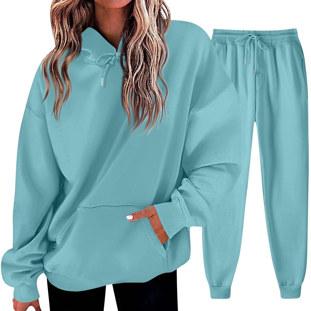 Женский однотонный комплект свитшотов (свитшот + спортивные штаны)