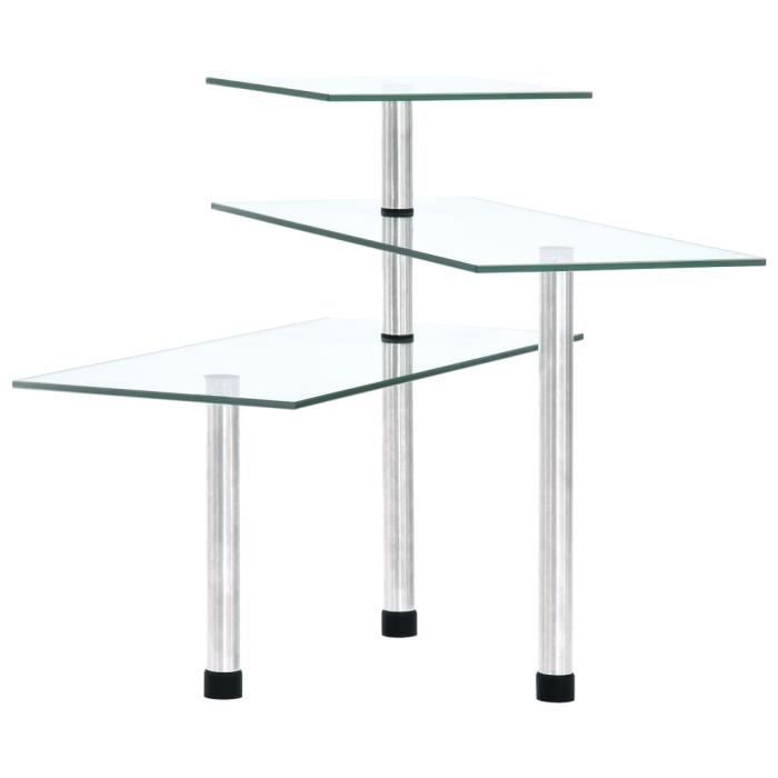 VidaXL 3-Tier Corner Kitchen Shelf Tempered Glass