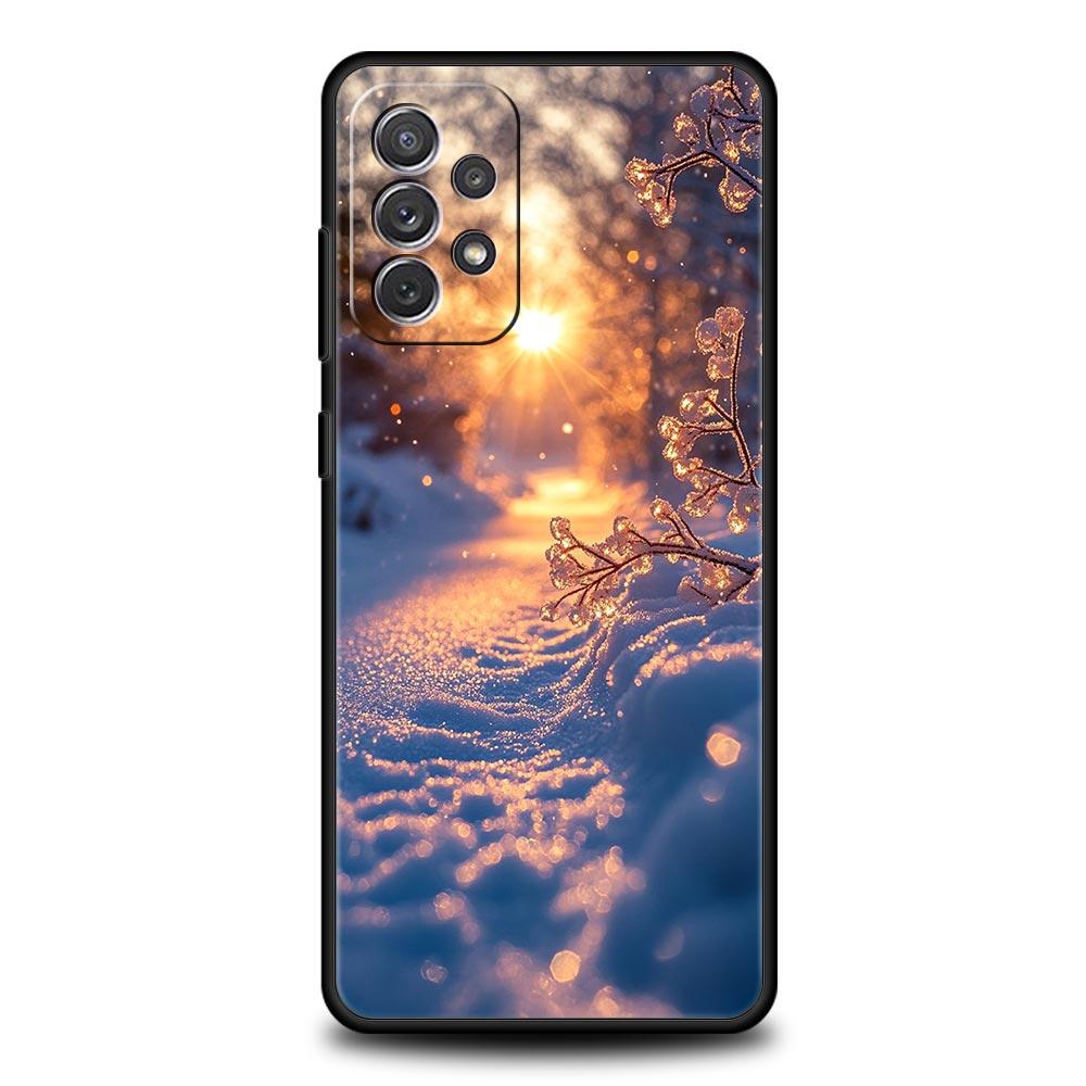 Landscape Winter Light Snow Phone Case For Samsung A15 A13 A51 A71 A41 A31 A21S A03S A05 A35 A55 A23 A25 A33 A53 A73 5G Cover