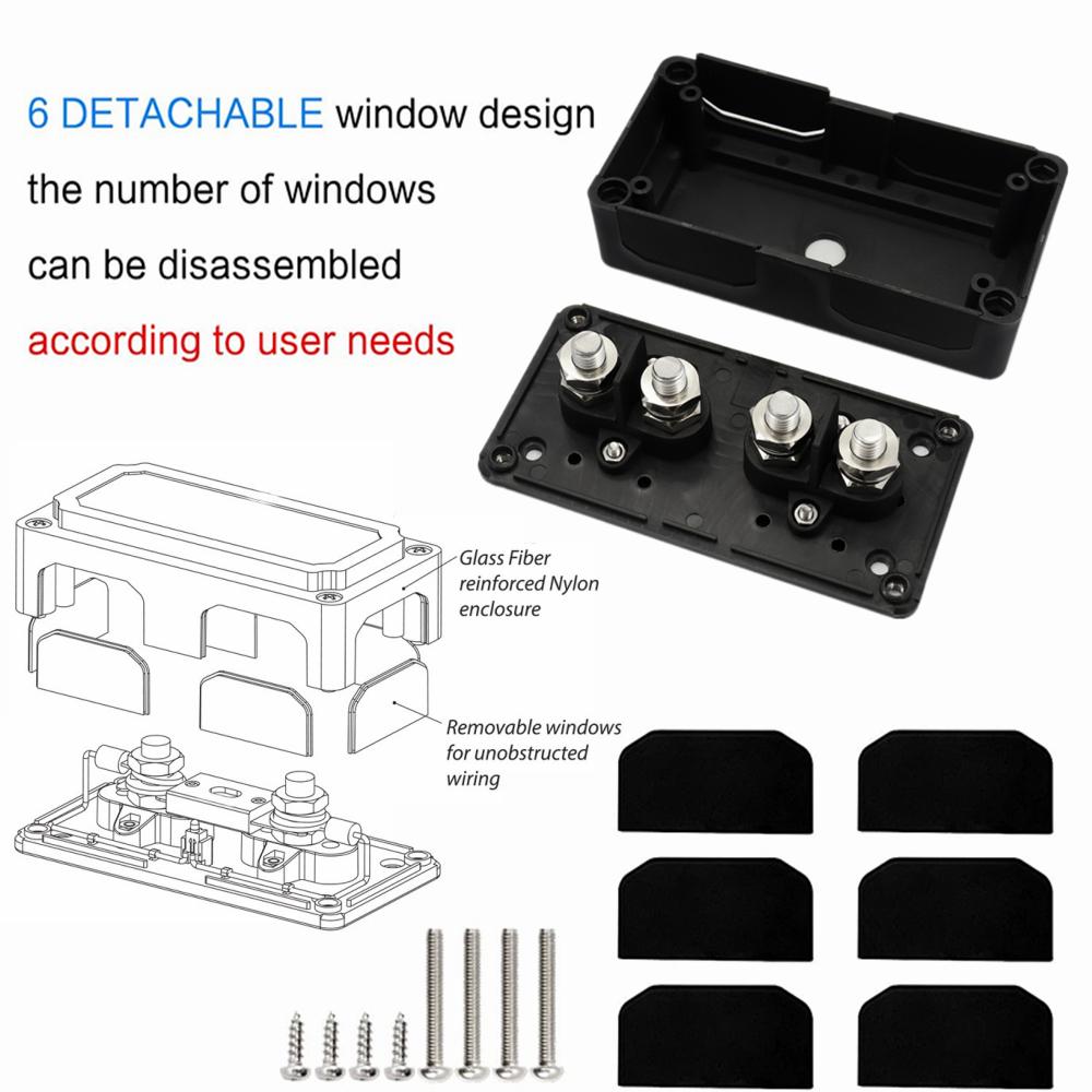 Наивысшая номинальная сила тока, 48 В постоянного тока, 200 А, 4xM10, распределительные шпильки, сверхмощная модульная конструкция, органайзер для автомобильной шины, кабельный органайзер