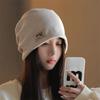 Korean Style Fleece Knit Beanies Coldproof Letter Pullover Hats Fashion Warm Cap Autumn