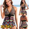 Women Fashion Sexy Swimsuit Retro Printed Swim Tankini Monokini Female Swimwear Bathing Suit Two Pieces High Waist Beachwear