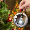 Christmas Tree Ornaments Cartoon Snowman Pendant 2D Flat Acrylic Hanging Decorations for