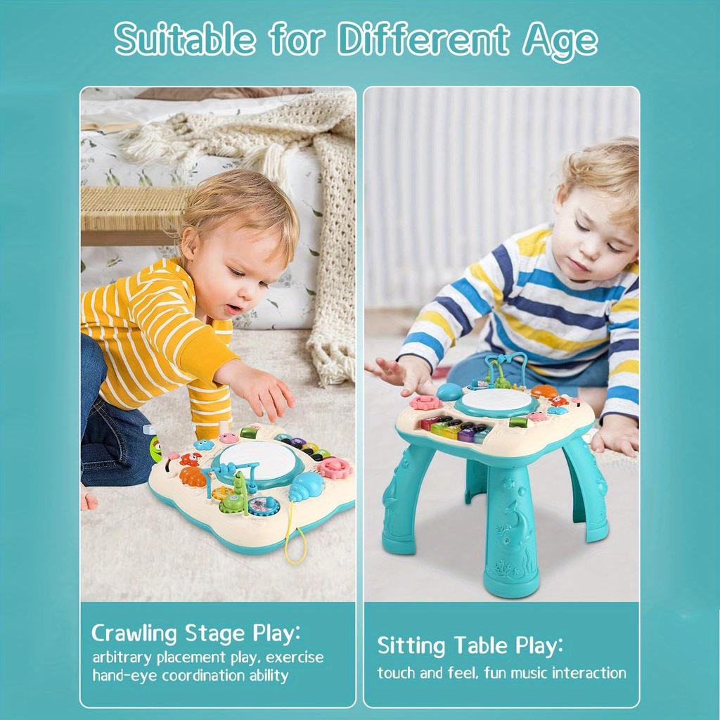 Child Table Activity Baby Musical Instrument Games, Education Music Activity Toy, Multi Functional Learning Table With Accessori