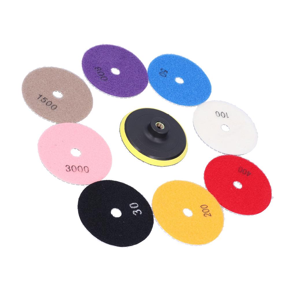 Набор из 9 полировальных кругов с присоской, алмазная полировальная пластина, быстрый отвод тепла и низкий уровень шума