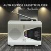 Retro Radio Auto Reverse Cassette Recorder Walkman AM/FM Radio Tape Player with Speaker DC Adapter Powered Model Built-in Mic
