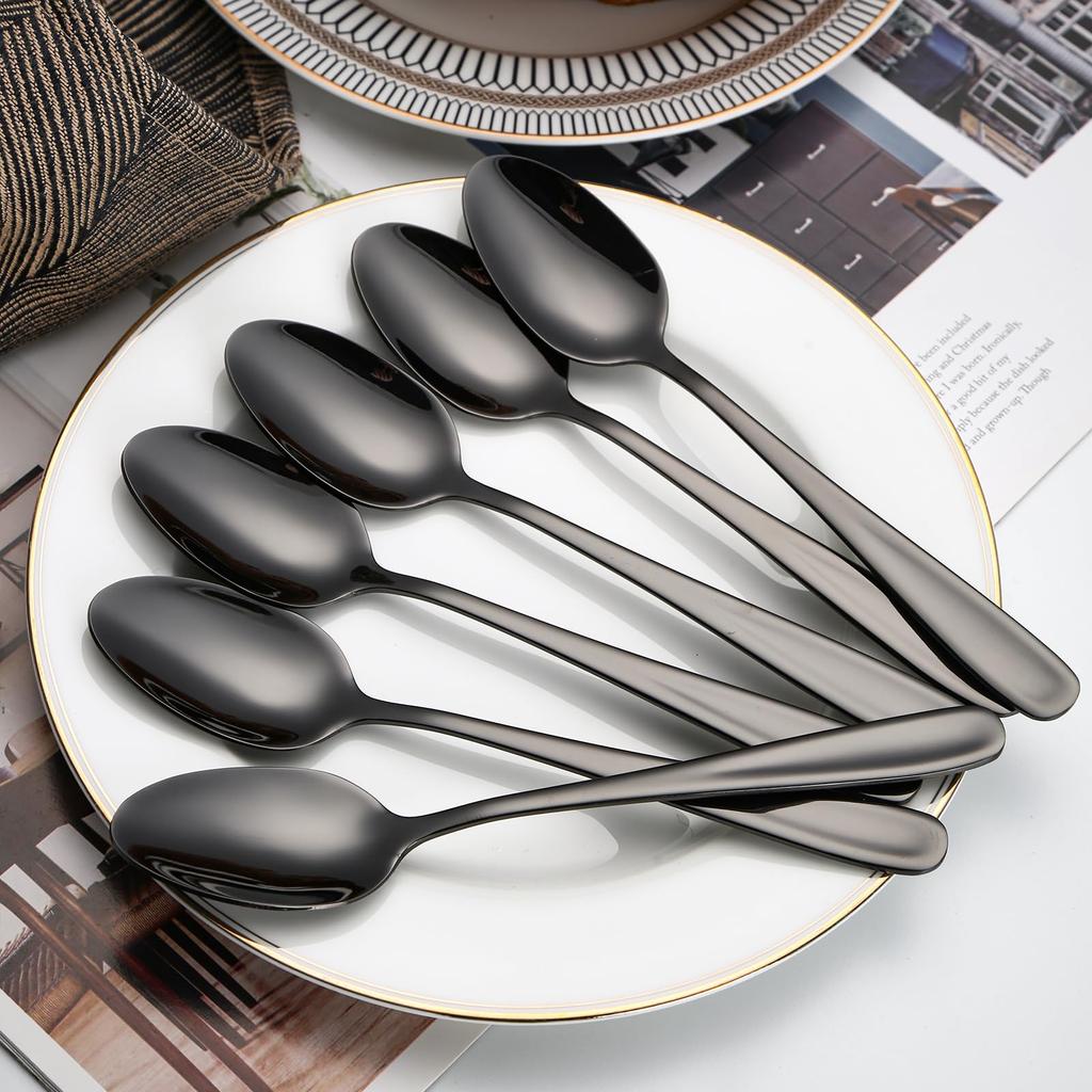 Набор столовых приборов Buyer Star Dinner из нержавеющей стали, 6 ложек, сталь, 18,3 см, стильная, толстая, можно мыть в посудомоечной машине…