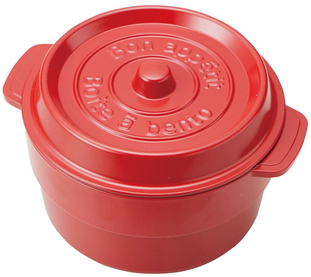 Takenaka Made In Japan Lunch Box Coco Pot Round Red 300ml (Upper) 230ml, (Lower) T-56440