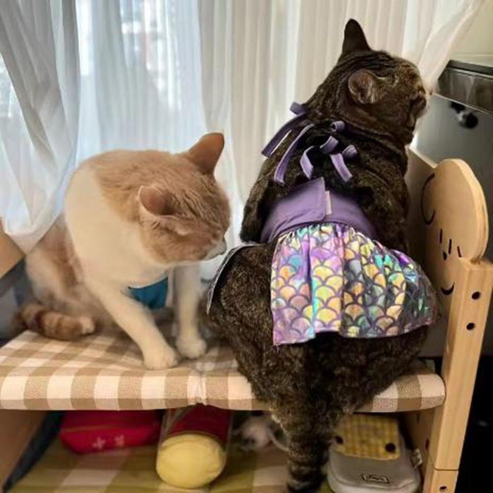 Sexy Dog Cat Summer Bikini Fishscale Pattern Dog Beach Skirt Funny Kitten Skirts Summer