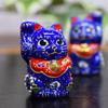 Waza No Kura Lucky Cat Ornament Kutani Ware Chibi Lucky Cat Opening Celebration Birthday Present Pair Gift Aomori-kun