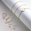 Elegance Style Butterfly Jewelry Set Minimalist Dripping Oil Heart Necklace Ring Set Artistic Design Creative