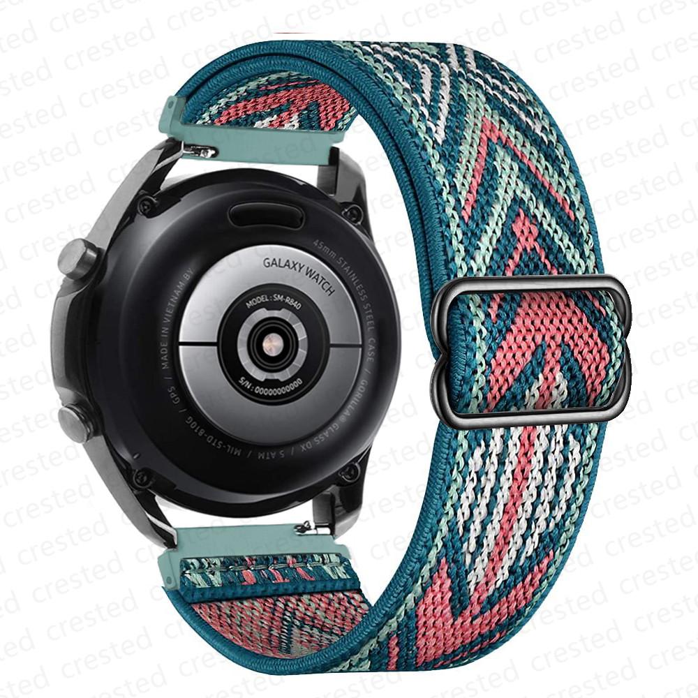 20 мм/22 мм ремешок для Samsung Galaxy watch 7/FE/6/5/pro/4 44 мм 40 мм/classic 3/Active 2/46 мм Регулируемый эластичный нейлоновый браслет