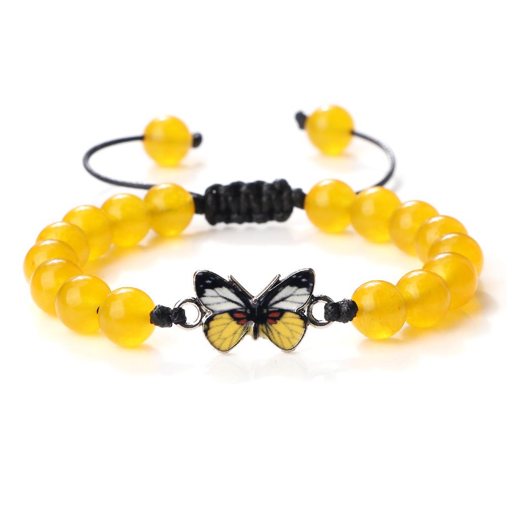 Adjustable Hand-Woven Bracelet with Butterfly Pendant for Women, Men's Gift, In Stock
