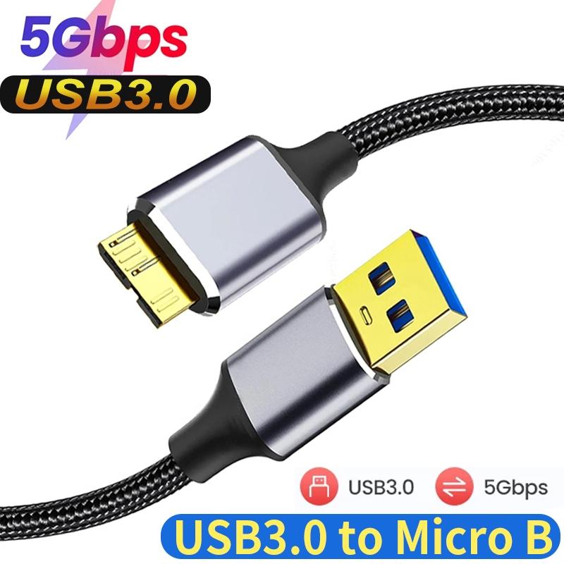 Кабель USB 3.0 - Micro B для жесткого диска, скорость передачи данных 5 Гбит/с, кабель для быстрой зарядки для Samsung Toshiba WD Seagate HDD SSD, кабель Micro B