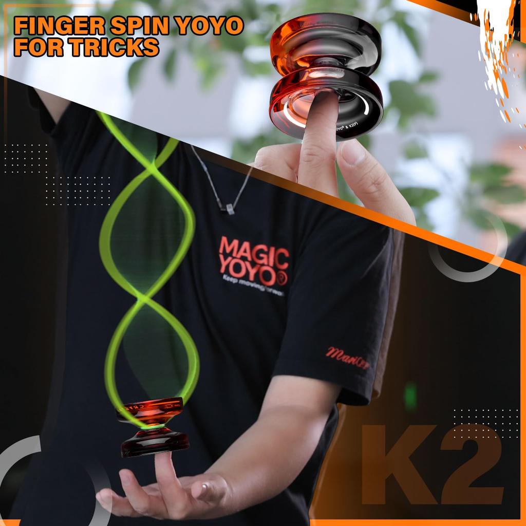 MAGICYOYO K2 Кристальный Профессиональный Отзывчивый для Детей и Дополнительно Отзывчивый Профессиональный Пластиковый Трюковый для Взрослых 12 Струн Инструмент для Снятия Подшипника Сумка для Хранения