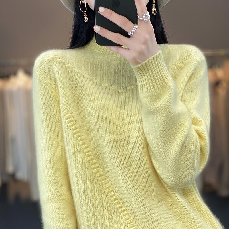 Женский кашемировый свитер Qinghe кашемир 30% кашемир 70% шерсть осенне-зимний пуловер теплый и модный