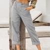 Fashion Solid Color Cotton Linen Fashion Loose High Waist Casual Pants For Women