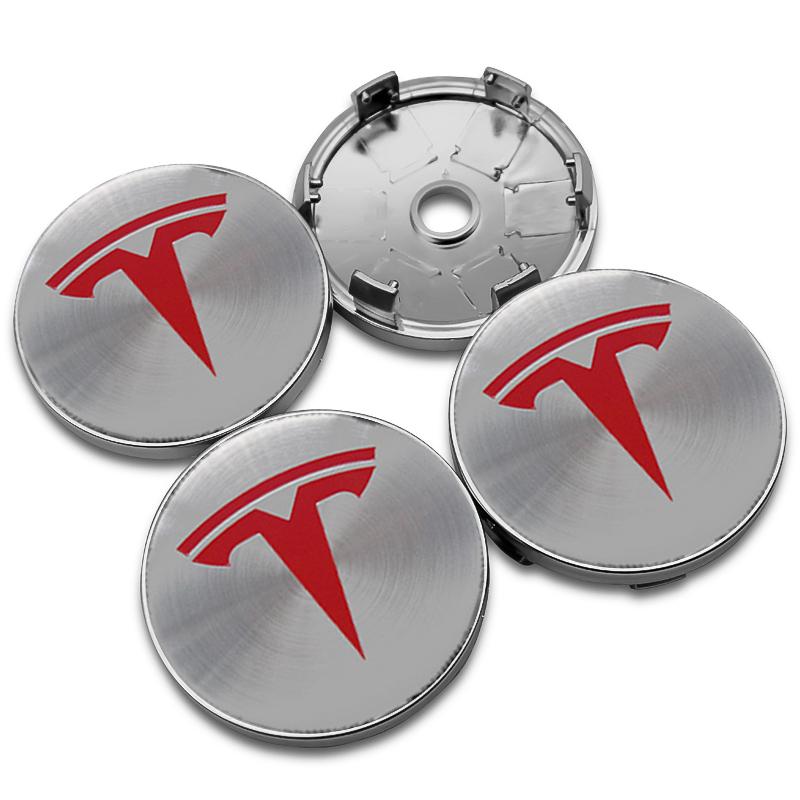 4Pcs 56mm/60mm Tesla Car Wheel Center Hub Cap For Model 3 Model Y Model X Model S Auto Rim Cover Decorate Stickers Accessories