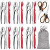 20-piece Seafood Tools Set Includes 6 Crab Crackers, 6 Lobster Shellers, 6 Crab Leg Forks/Picks and 2 Seafood Scissors & Storage Bag