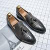 Woven Pattern Men Loafers Shoes Luxury Brand Casual Men Shoes Fashion Slip-on Shoes New Tassel Leather Shoes Designer Mens Shoes