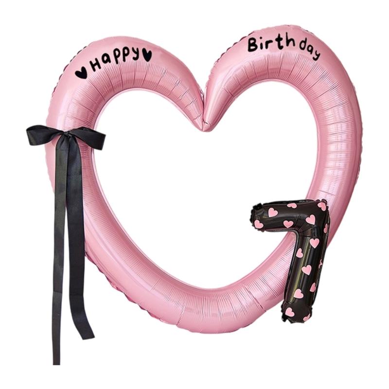 Oversized Heart Frame Balloon Birthday Balloon for Birthday Celebration Baby Showers Wedding Backdrops Embellishment