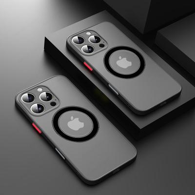 Роскошный матовый чехол-броня для Magsafe для iPhone 16 14 13 11 12 15 Pro Max Plus XS Max XR X Магнитная беспроводная зарядка Крышка