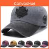 Fashion Waterwashed Cotton Baseball Cap With Maple Leaf Decoration Design For Outdoor Wear